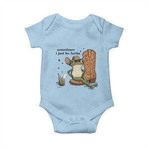 Funny Cowboy Frog Baby Onesie Sometimes I Just Be Fartin TS14 Light Blue Print Your Wear