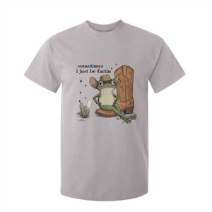 Funny Cowboy Frog T Shirt For Kid Sometimes I Just Be Fartin TS14 Ice Gray Print Your Wear