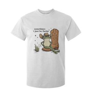 Funny Cowboy Frog T Shirt For Kid Sometimes I Just Be Fartin TS14 White Print Your Wear