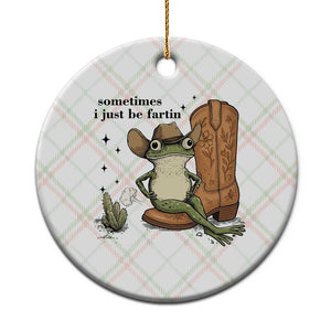 Funny Cowboy Frog Ceramic Ornament Sometimes I Just Be Fartin TS14 1pc Christmas Plaid Print Your Wear