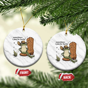 Funny Cowboy Frog Ceramic Ornament Sometimes I Just Be Fartin TS14 1pc White Marble Print Your Wear