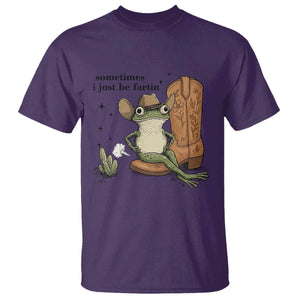 Funny Cowboy Frog T Shirt Sometimes I Just Be Fartin TS14 Purple Print Your Wear