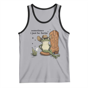 Funny Cowboy Frog Tank Top Sometimes I Just Be Fartin TS14 Athletic Heather Black Print Your Wear