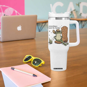 Funny Cowboy Frog Tumbler With Handle Sometimes I Just Be Fartin TS14 Print Your Wear