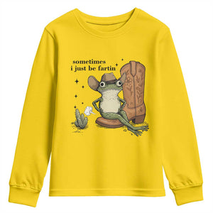 Funny Cowboy Frog Youth Sweatshirt Sometimes I Just Be Fartin TS14 Daisy Print Your Wear