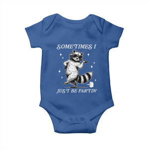 Sometimes I Just Be Fartin Baby Onesie Funny Raccoon Meme TS14 Royal Blue Print Your Wear