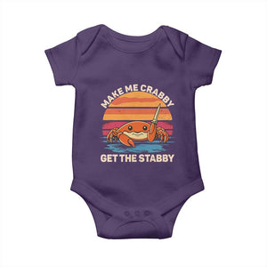 Funny Crab Meme Y2K Baby Onesie Make Me Crabby Get The Stabby TS14 Purple Print Your Wear