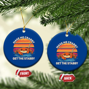 Funny Crab Meme Y2K Ceramic Ornament Make Me Crabby Get The Stabby TS14 1pc Blue Print Your Wear