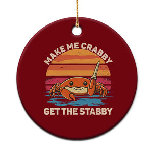 Funny Crab Meme Y2K Ceramic Ornament Make Me Crabby Get The Stabby TS14 1pc Red Print Your Wear