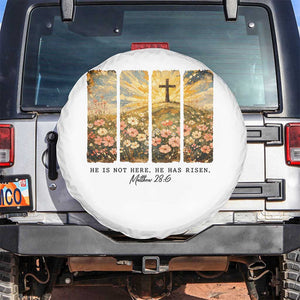 He Is Not Here He Is Risen Spare Tire Cover Christian Easter Bible Verse TS14 No hole White Print Your Wear