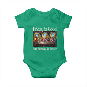 Christian Easter Baby Onesie Friday is Good Sunday is Better TS14 Irish Green Print Your Wear