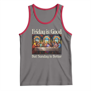 Christian Easter Tank Top Friday is Good Sunday is Better TS14 Deep Heather Red Print Your Wear