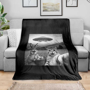 Funny Easter Throw Blanket Christian Cat Selfie Bunny Meme TS14 Print Your Wear