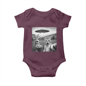 Funny Easter Baby Onesie Christian Cat Selfie Bunny Meme TS14 Maroon Print Your Wear
