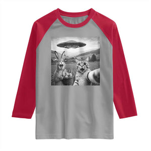 Funny Easter Raglan Shirt Christian Cat Selfie Bunny Meme TS14 Sport Gray Red Print Your Wear