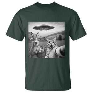 Funny Easter T Shirt Christian Cat Selfie Bunny Meme TS14 Dark Forest Green Print Your Wear