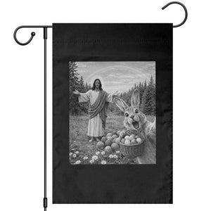 Funny Easter Jesus Garden Flag Christian Jesus Bunny Selfie Religious TS14 Black Print Your Wear