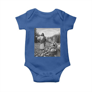 Funny Easter Jesus Baby Onesie Christian Jesus Bunny Selfie Religious TS14 Royal Blue Print Your Wear