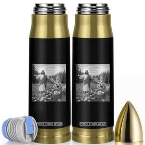 Funny Easter Jesus Bullet Tumbler Christian Jesus Bunny Selfie Religious TS14 Black Print Your Wear