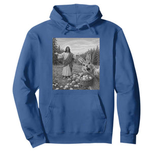 Funny Easter Jesus Hoodie Christian Jesus Bunny Selfie Religious TS14 Royal Blue Print Your Wear