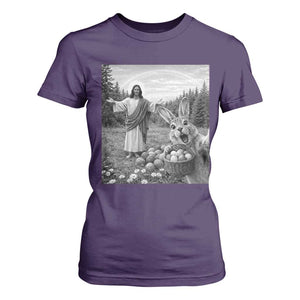 Funny Easter Jesus T Shirt For Women Christian Jesus Bunny Selfie Religious TS14 Purple Print Your Wear