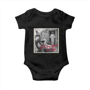 Funny Easter Jesus Baby Onesie Christian Jesus Come Back Bunny Selfie TS14 Black Print Your Wear