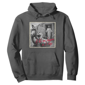 Funny Easter Jesus Hoodie Christian Jesus Come Back Bunny Selfie TS14 Dark Heather Print Your Wear