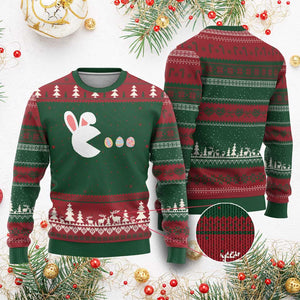 Funny Easter Ugly Christmas Sweater Bunny Gamer Egg Hunter TS14 Red Green Print Your Wear