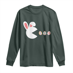 Funny Easter Long Sleeve Shirt Bunny Gamer Egg Hunter TS14 Dark Forest Green Print Your Wear