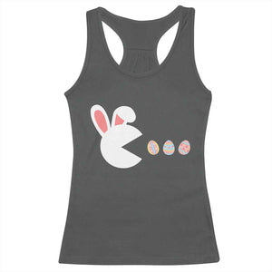 Funny Easter Racerback Tank Top Bunny Gamer Egg Hunter TS14 Dark Heather Print Your Wear