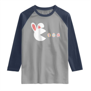 Funny Easter Raglan Shirt Bunny Gamer Egg Hunter TS14 Sport Gray Navy Print Your Wear
