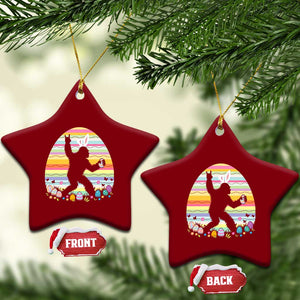 Funny Bigfot Easter Ceramic Ornament Sasquatch Rock On Rabbit TS14 Print Your Wear