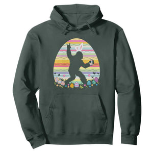 Funny Bigfot Easter Hoodie Sasquatch Rock On Rabbit TS14 Dark Forest Green Print Your Wear
