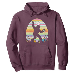 Funny Bigfot Easter Hoodie Sasquatch Rock On Rabbit TS14 Maroon Print Your Wear