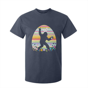 Funny Bigfot Easter T Shirt For Kid Sasquatch Rock On Rabbit TS14 Navy Print Your Wear