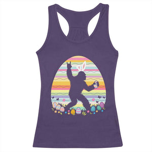 Funny Bigfot Easter Racerback Tank Top Sasquatch Rock On Rabbit TS14 Purple Print Your Wear