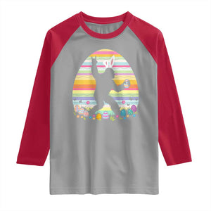 Funny Bigfot Easter Raglan Shirt Sasquatch Rock On Rabbit TS14 Sport Gray Red Print Your Wear