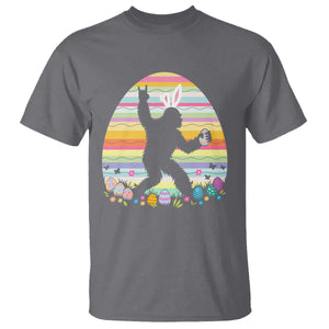 Funny Bigfot Easter T Shirt Sasquatch Rock On Rabbit TS14 Charcoal Print Your Wear