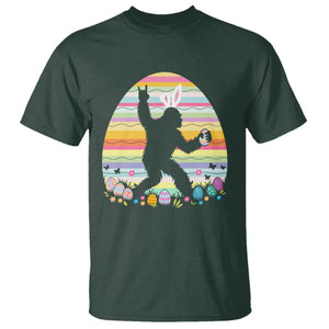 Funny Bigfot Easter T Shirt Sasquatch Rock On Rabbit TS14 Dark Forest Green Print Your Wear