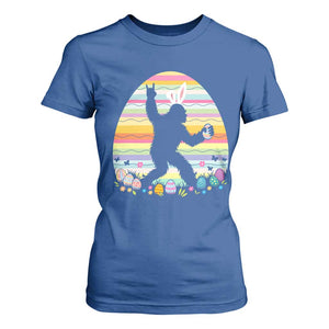 Funny Bigfot Easter T Shirt For Women Sasquatch Rock On Rabbit TS14 Royal Blue Print Your Wear