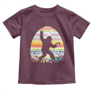 Funny Bigfot Easter Toddler T Shirt Sasquatch Rock On Rabbit TS14 Maroon Print Your Wear
