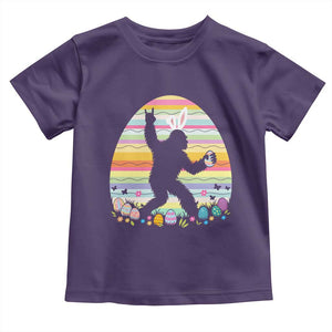 Funny Bigfot Easter Toddler T Shirt Sasquatch Rock On Rabbit TS14 Purple Print Your Wear