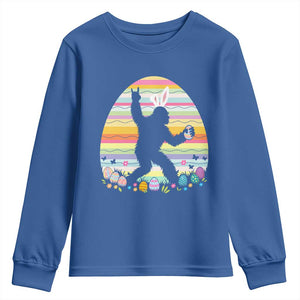 Funny Bigfot Easter Youth Sweatshirt Sasquatch Rock On Rabbit TS14 Royal Blue Print Your Wear