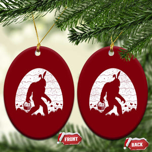 Funny Bigfot Easter Ceramic Ornament Sasquatch Rabbit Night Stroll Moon Egg TS14 Print Your Wear