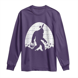 Funny Bigfot Easter Long Sleeve Shirt Sasquatch Rabbit Night Stroll Moon Egg TS14 Purple Print Your Wear
