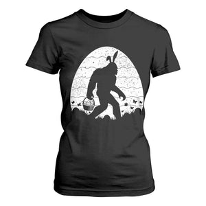 Funny Bigfot Easter T Shirt For Women Sasquatch Rabbit Night Stroll Moon Egg TS14 Black Print Your Wear