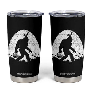 Funny Bigfot Easter Tumbler Cup Sasquatch Rabbit Night Stroll Moon Egg TS14 Black Print Your Wear