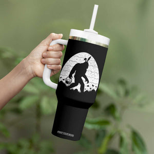 Funny Bigfot Easter Tumbler With Handle Sasquatch Rabbit Night Stroll Moon Egg TS14 Print Your Wear