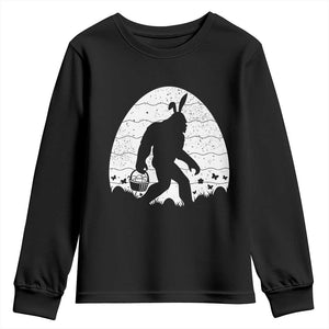 Funny Bigfot Easter Youth Sweatshirt Sasquatch Rabbit Night Stroll Moon Egg TS14 Black Print Your Wear