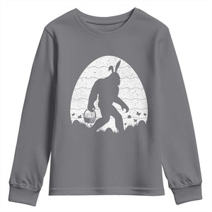 Funny Bigfot Easter Youth Sweatshirt Sasquatch Rabbit Night Stroll Moon Egg TS14 Charcoal Print Your Wear
